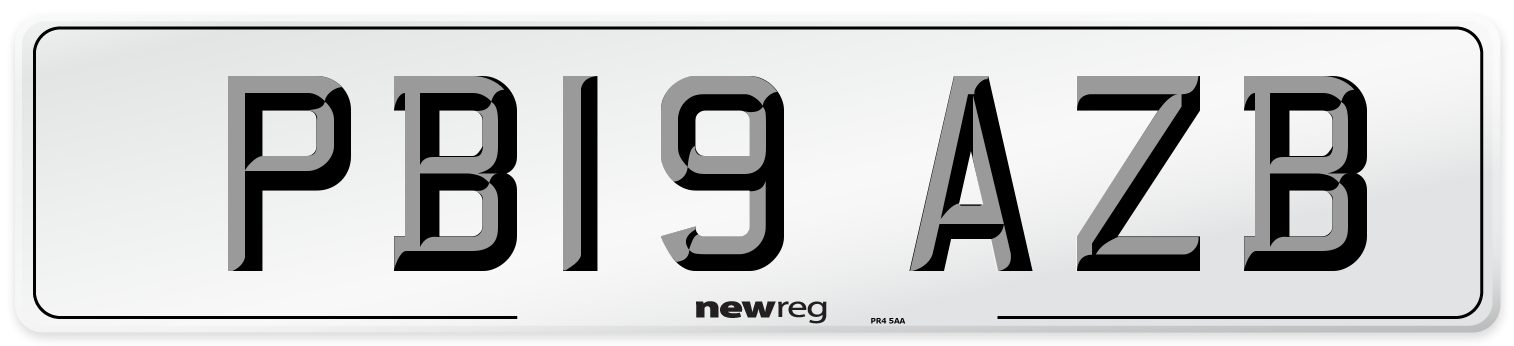 PB19 AZB Number Plate from New Reg